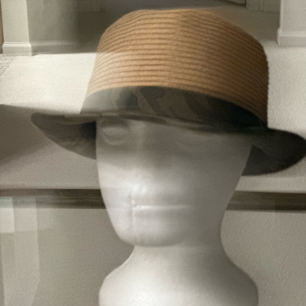 Stylish Tan and Green Hat